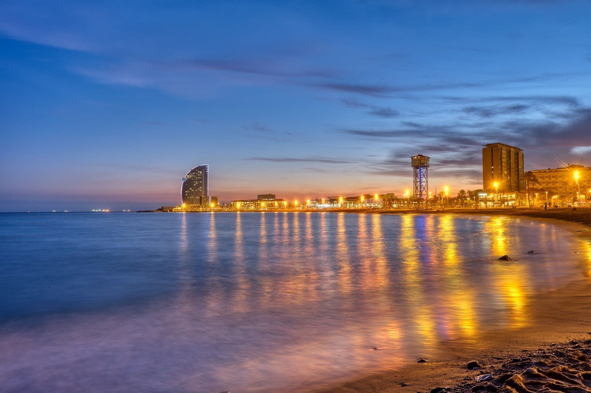 The beach of Barcelona in Spain