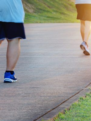 Fat man jogging